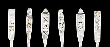 JULSKEDAR, 6 st, silver, Island, 1967-1972. Vikt 190 g.