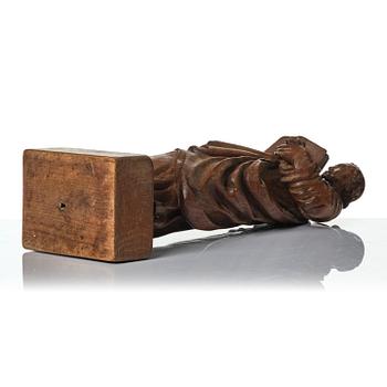 An oak sculpture of the apostle Luke, 18th/19th century.