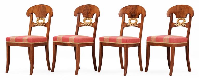 Four Swedish Royal Empire chairs.