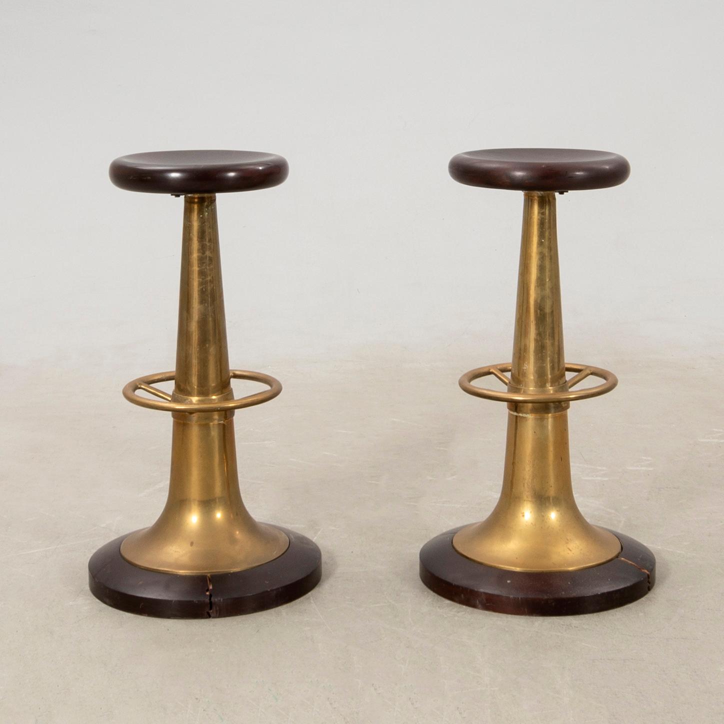 bar stools a pair for a boat first half of the 20th century.