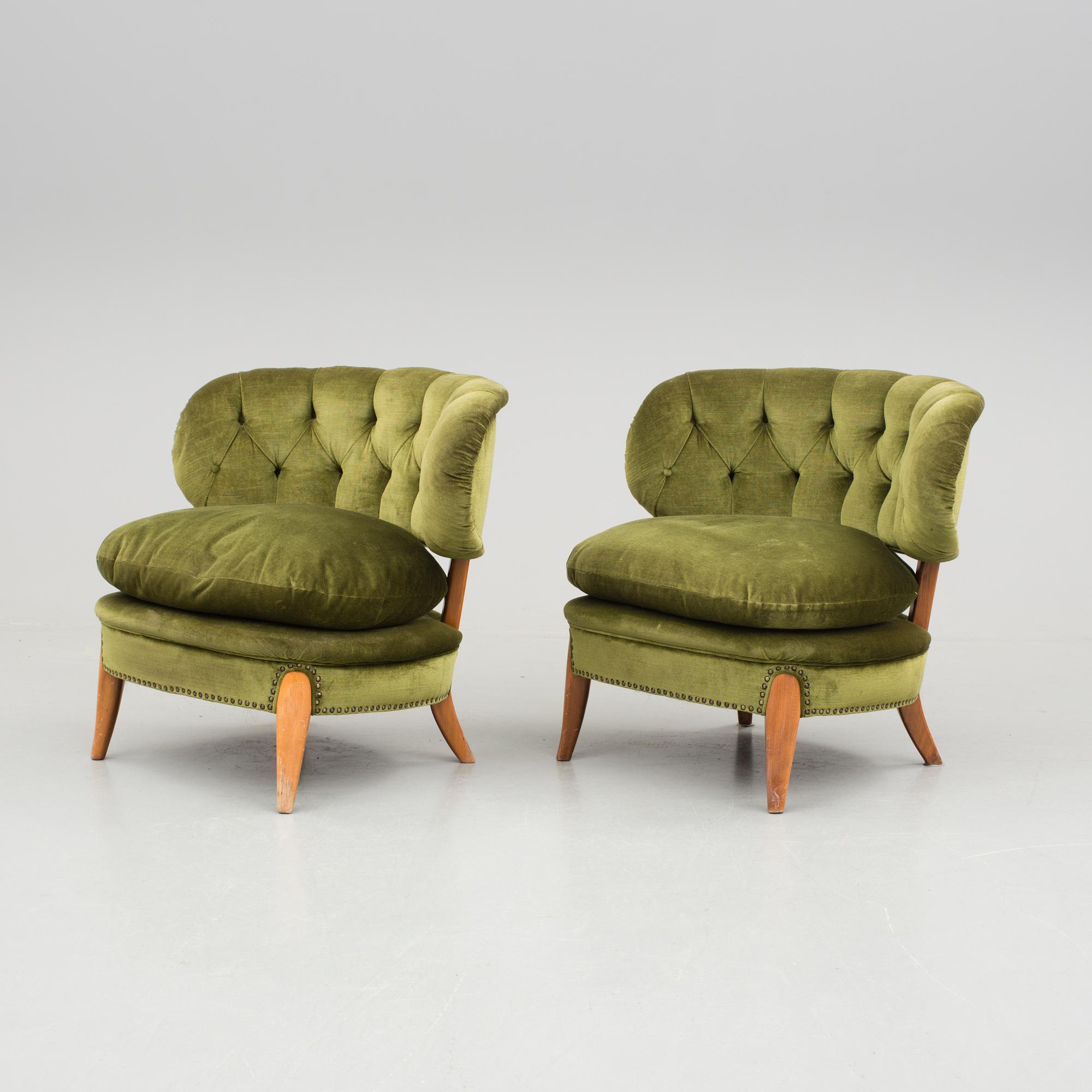 OTTO SCHULZ, Jio Möbler, "Schulz", fåtöljer ett par. 1900-talets tredje kvartal.