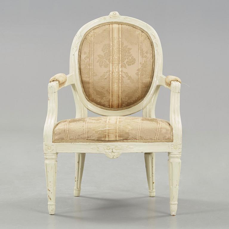 A Gustavian late 18th century armchair.