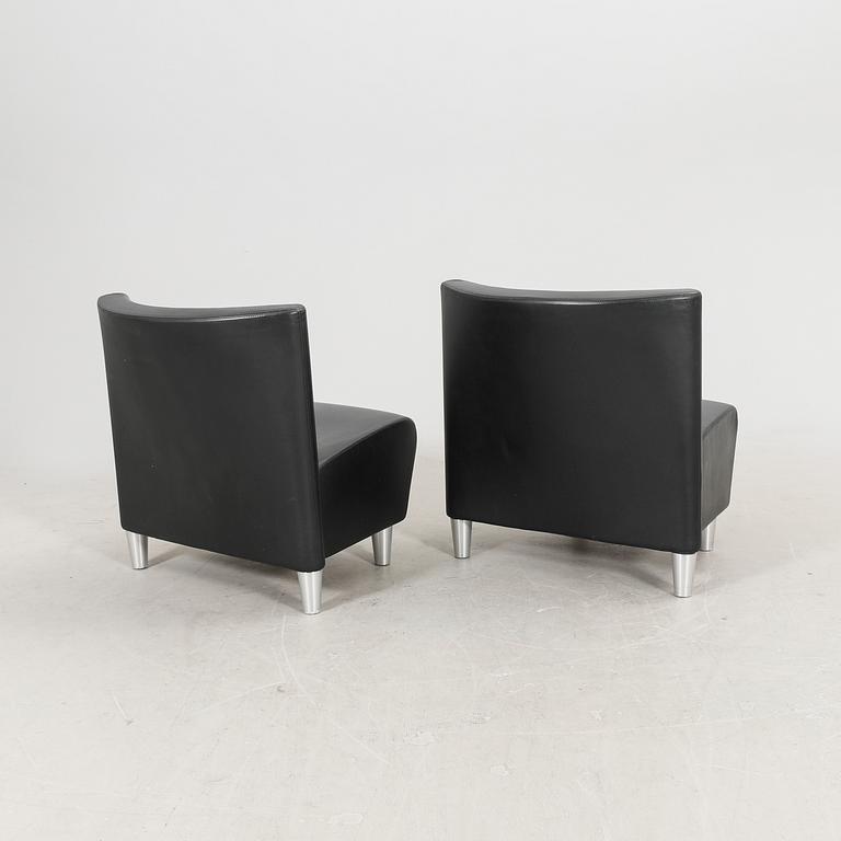 A set of eight leather easychairs by Erik Jørgensen Møbelfabrik, Svendborg, Denmark.