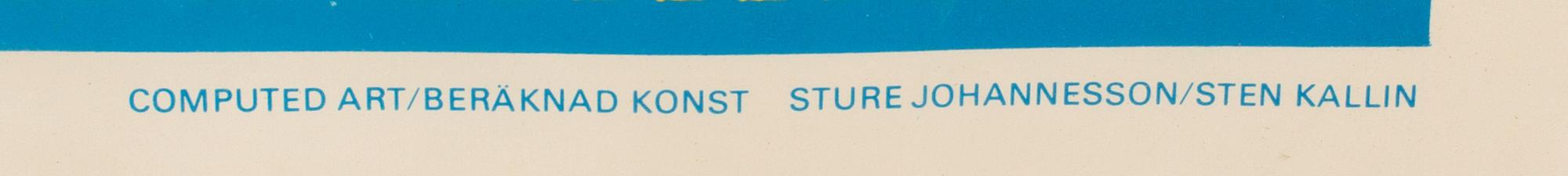 STURE JOHANNESSON, computed art, Arbetets Galleri 1974 52/100.