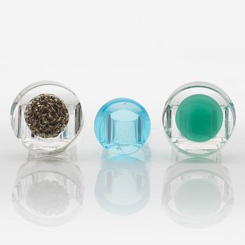 Siv Lagerström, three acrylic rings, 1970s.