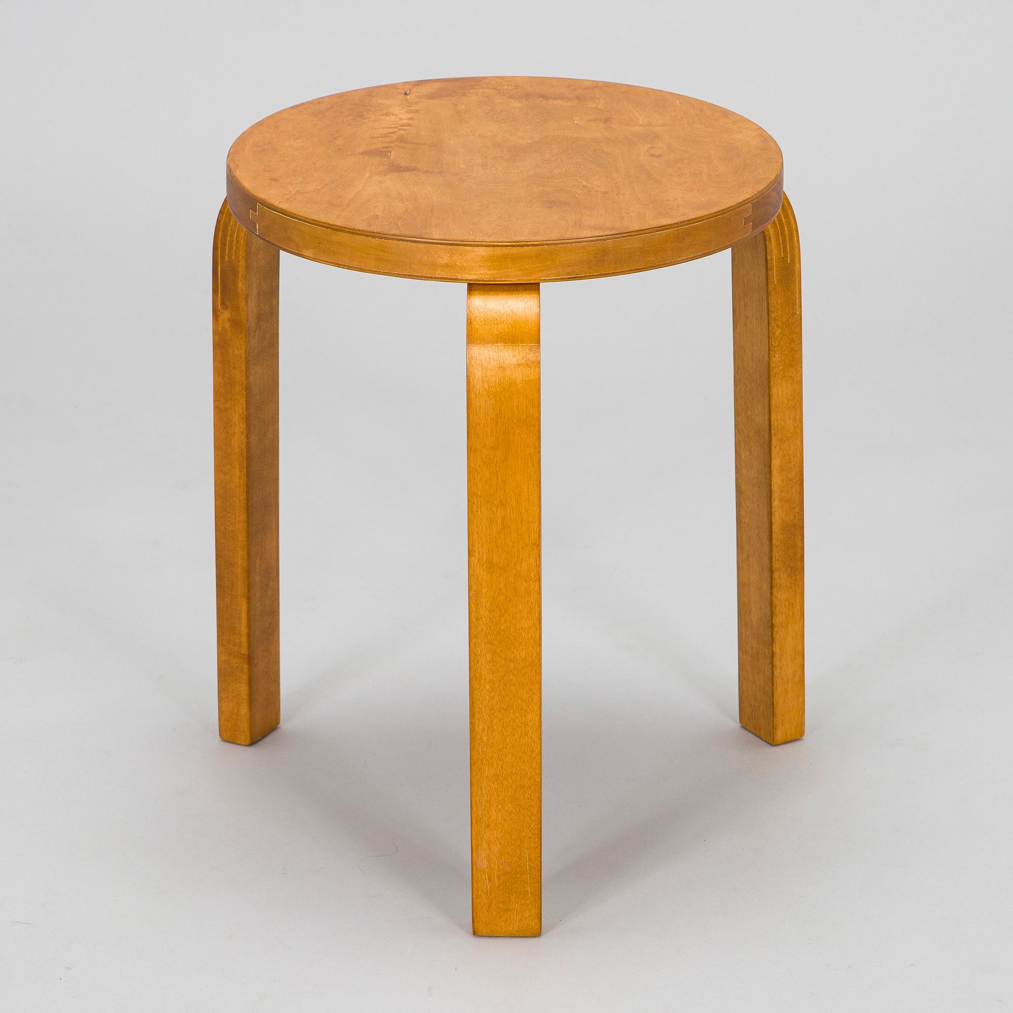 Alvar Aalto, a 1930s '60' stool for O.Y. Huonekalu- ja Rakennustyötehdas A.B.