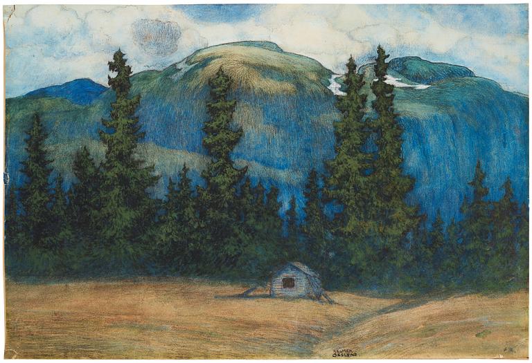 Helmer Osslund, "Från Lofsdalen", motiv från Härjedalen.