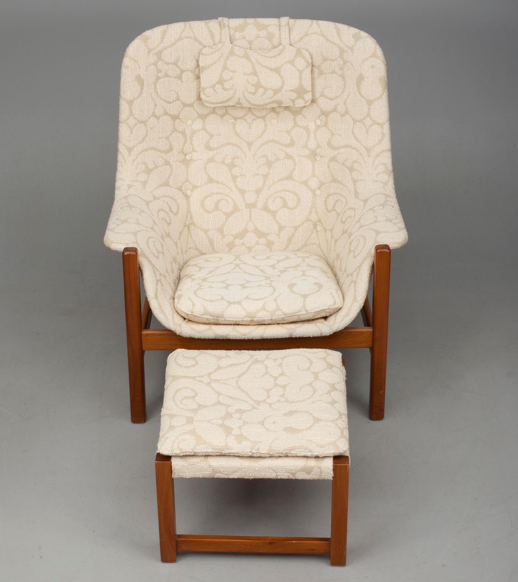 FÅTÖLJ och FOTPALL, Carl Gustaf Hiort af Ornäs, 1950-60-tal.