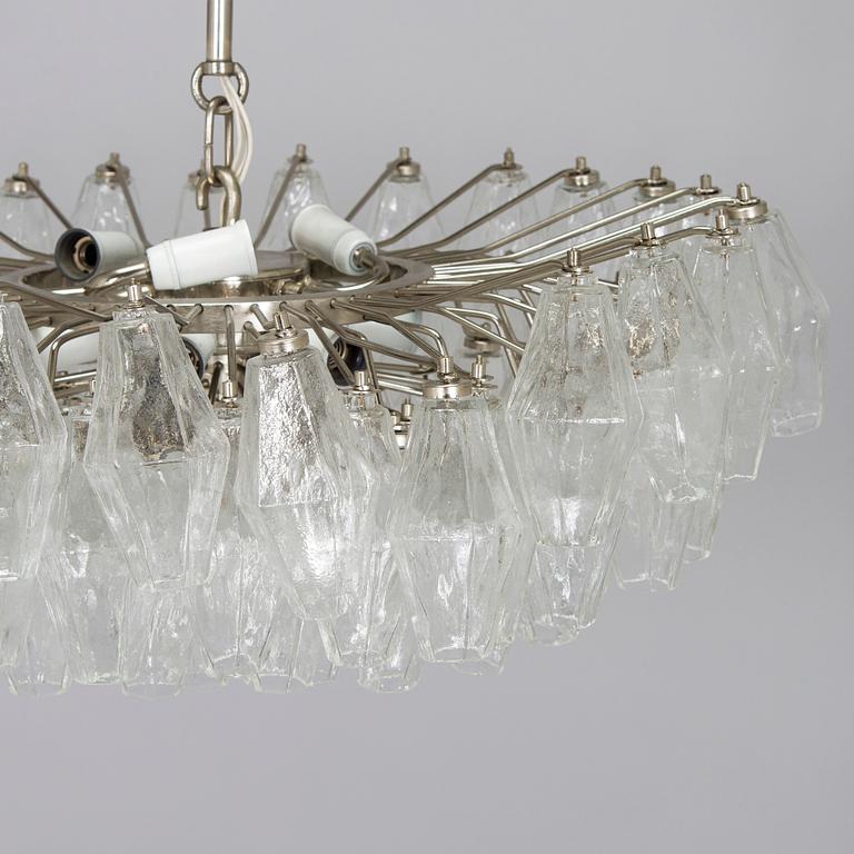 Carlo Scarpa, A1960s 'Polyhedra' chandelier for Venini Murano Italy.