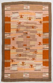 A 1930s Finnish flat weave carpet. Circa 260x160 cm.