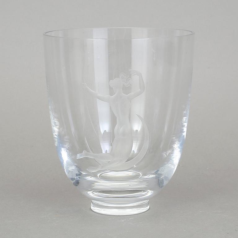 VAS, glas, Vicke Lindstrand, Orrefors, 1935.