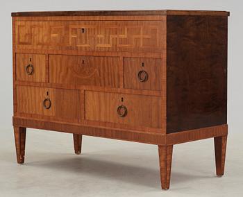 An Axel Einar Hjorth chest of drawers, for E Pettersson Möbleringsaffär, Gävle, 1920's.