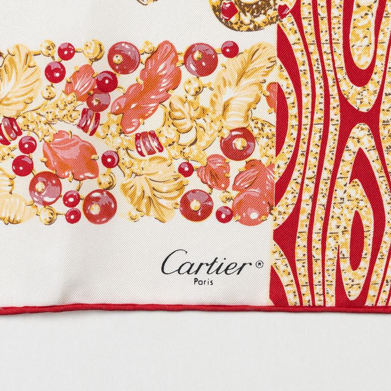 Cartier, two twill silk scarves.