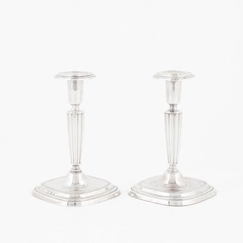 A pair of silver candlesticks, GAB, Stockholm 1965.