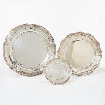 Fats, 3 pcs, sterling silver, Peru, 20th century.