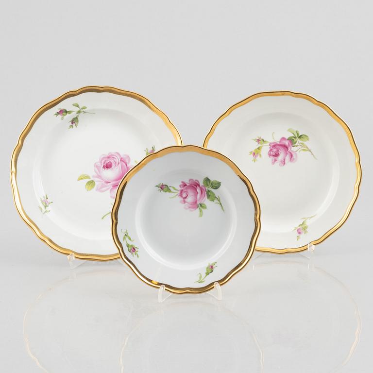 Meissen, a 45-piece "Red Rose" porcelain service, Germany, 19th-20th century.