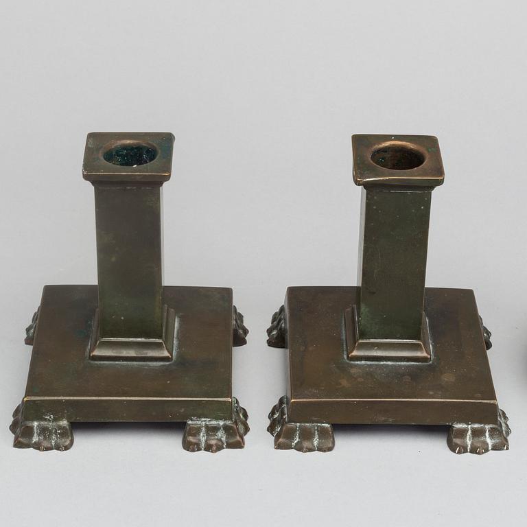 LJUSSTAKAR OCH VAS, 2+1 st,brons GAB design Jacob Ängman.