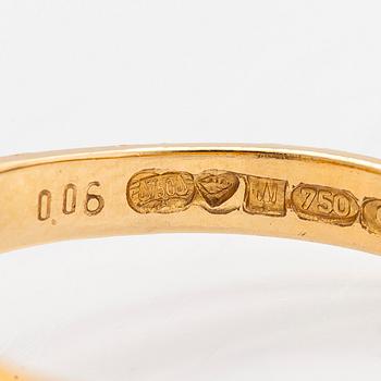 Björn Weckström, ring, "Amalthea", 
18K gold, platinum, diamond approx. 0.06 ct according to engraving. Lapponia 1980.