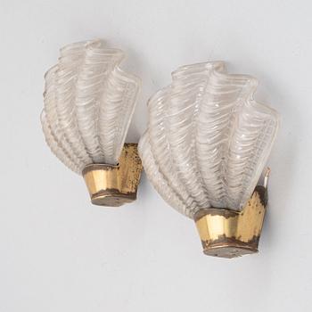 Vägglampor, ett par, "Coquille", ASEA, 1940-tal.