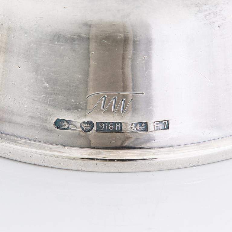Tapio Wirkkala, silver bowl and sugar bowl, Kultakeskus, Hämeenlinna 1955 ja 1959.