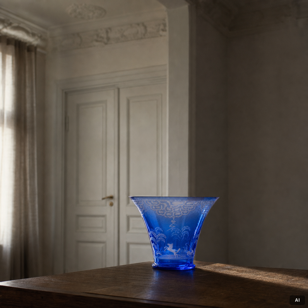 Edward Hald, A bowl, "Thunderstorm", Orrefors, Sweden.