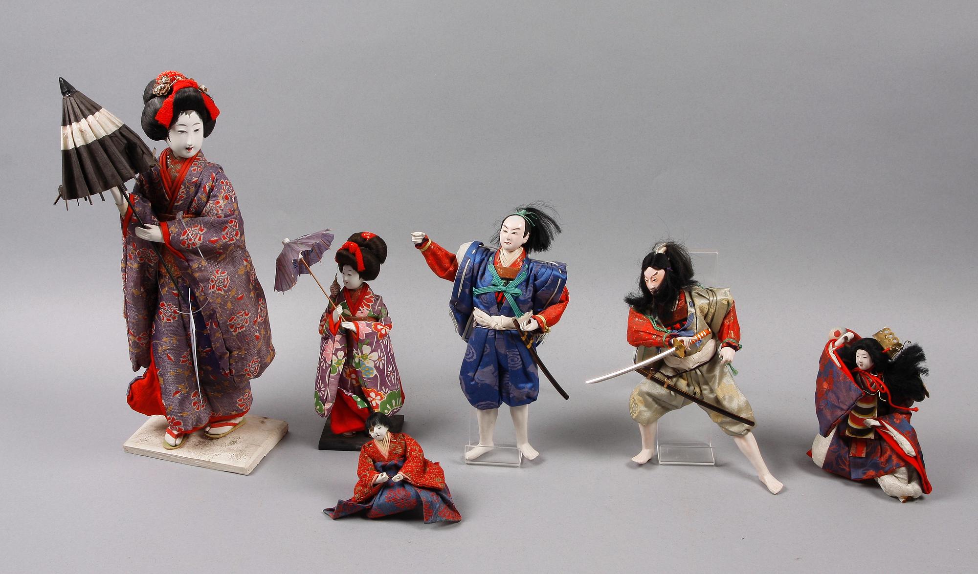 PARTI JAPONICA, ca 100 delar, modeller och dockor, Japan 1900-talets första hälft/mitt.