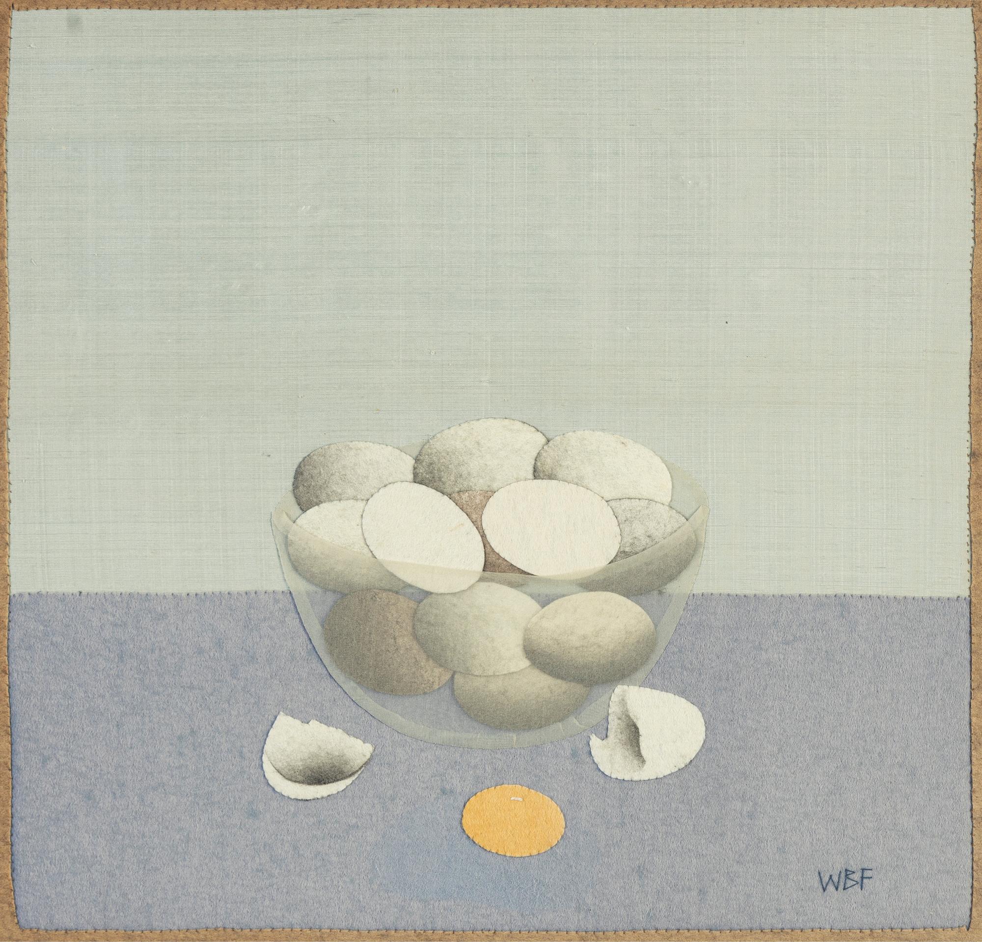 Wibeke Beck-Friis, collage in textile, signed.