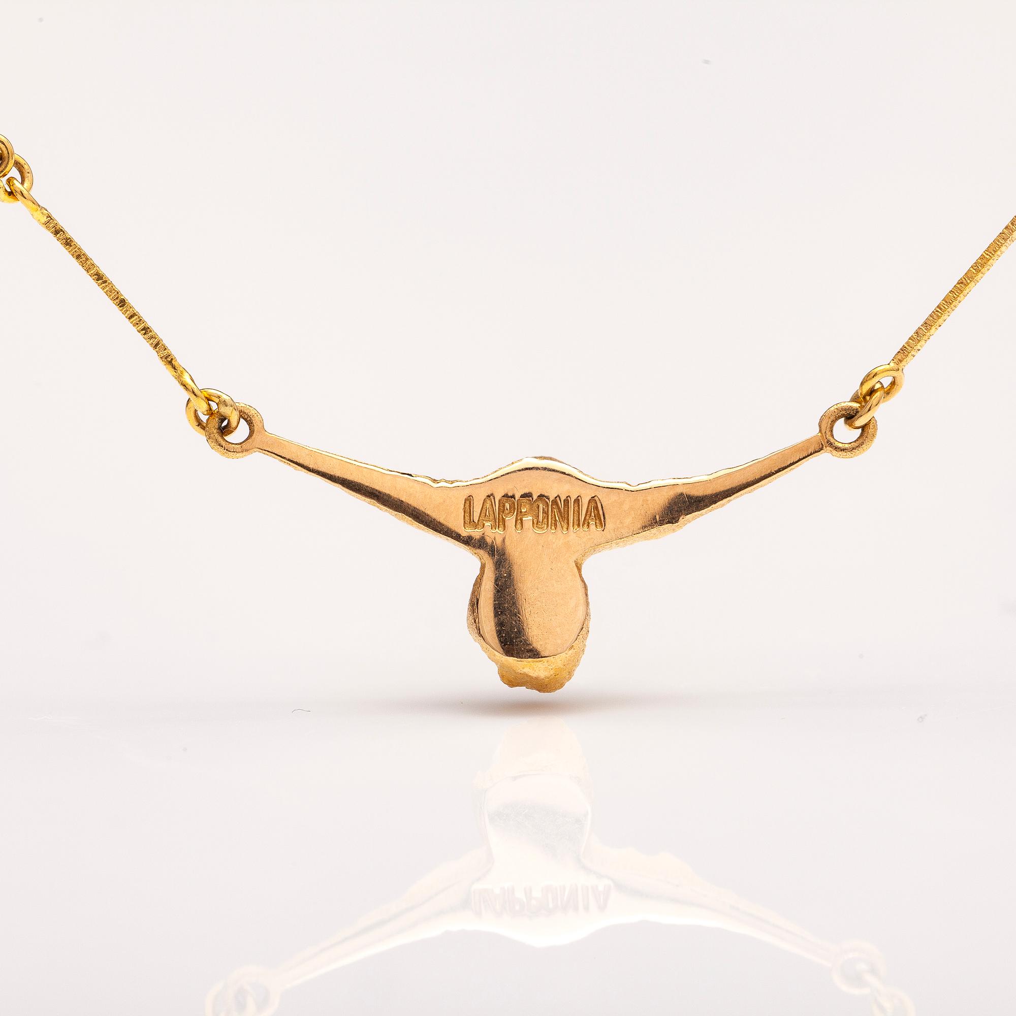 BJÖRN WECKSTRÖM, KAULAKORU "Cheek to cheek", 14K kultaa, viljellyt helmet. Lapponia 1988.