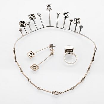 Jewellery set, 3 pieces, silver, Alton Falköping, 1967–1968.