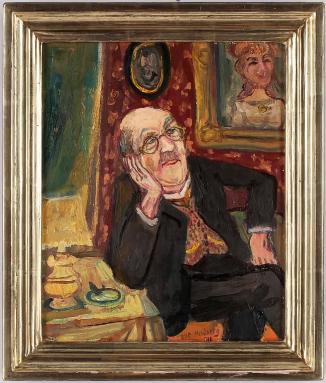 OLLE NORDBERG, olja på pannå, signerad och daterad -71.