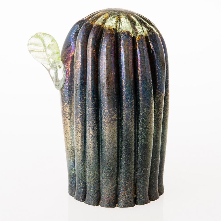TIINA NORDSTRÖM, veistos, "Lehtikaktus", signeerattu Tiina Nordström Iittala 1991.