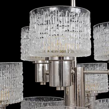 TAKLAMPA, glas, möjligen Orrefors, 1900-talets mitt.