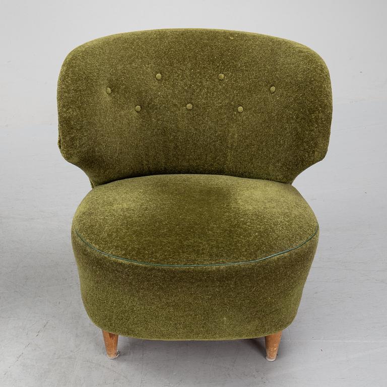 A sofa and easy chair, 1940s/50's.