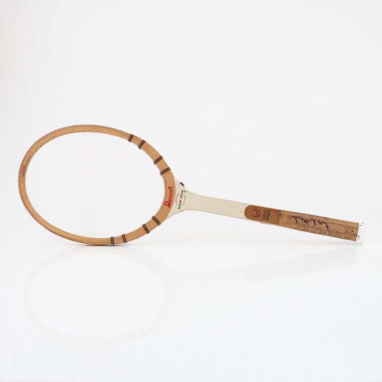 Tennisracket, Bancroft. Signerad Björn Borg, speciellt framtagen, första Bancroft-modellen använd i turneringar.