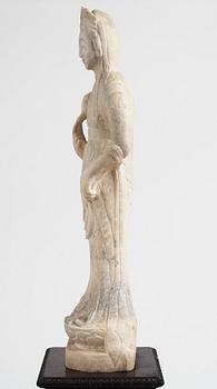 A white stone scultpure of Guanyin, China, presumably early 20th Century.