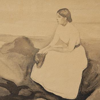 Edvard Munch, "Summer night / Inger on the Beach".