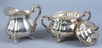 KAFFESERVIS, 3 delar, silver, import stmpl, 1945. Tot vikt 1382 gr.