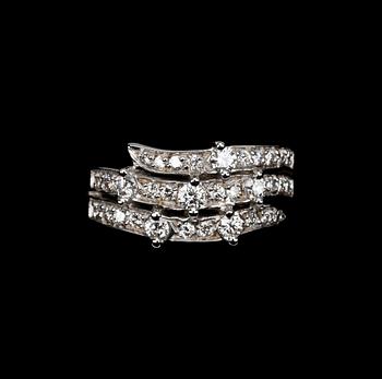 RING, brilliant cut diamonds, tot. 0.75 cts.