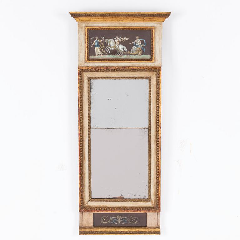 A late Gustavian mirror, circa 1800.