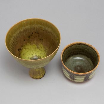 CARL-HARRY STÅLHANE, a unique bowl and vase, Rörstrand.