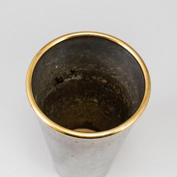 A brass and pewter vase, Firma Svenskt Tenn, Stockholm, 1946.