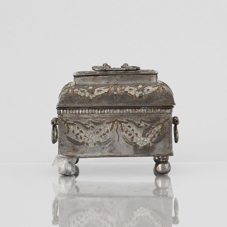 A Russian Tula box width cover, 19th century.
