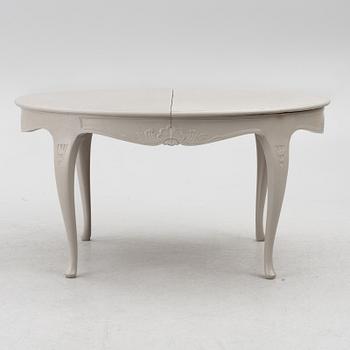 Dining table, 2 armchairs, 6 chairs, Rococo style, 20th century.