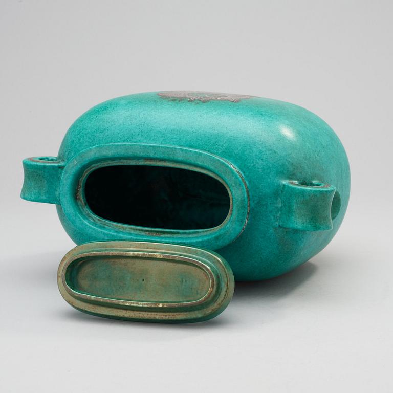 A Wilhelm Kåge 'Argenta' stoneware jar and cover, Gustavsberg.