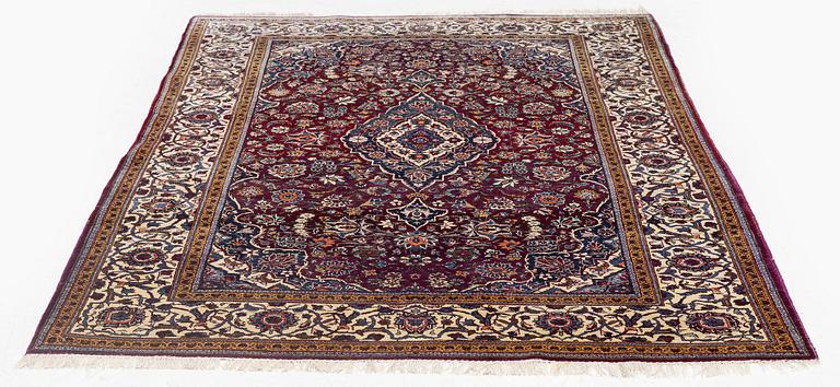 A semi-antique silk Keshan, 208 x 138 cm.