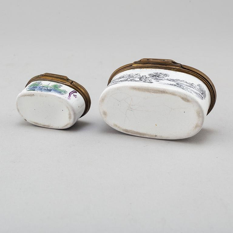 Two small enameled 18th century boxes.