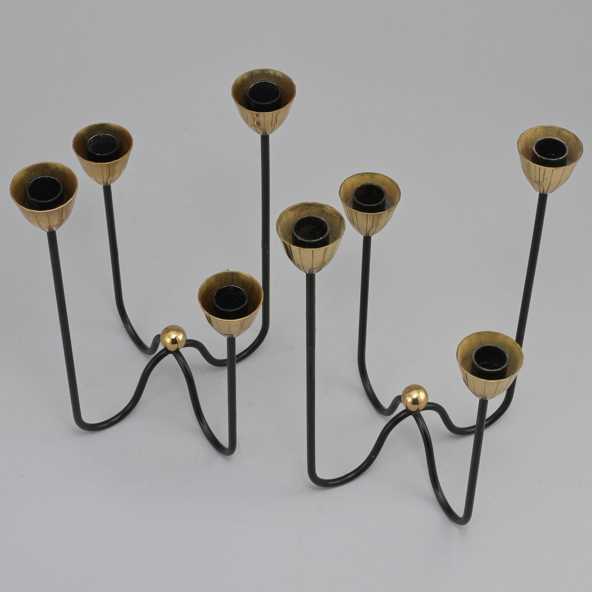 LJUSSTAKAR, ett par, Gunnar Ander, Ystad Metall.