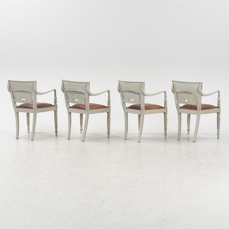 A set of four painted armchairs, 21st Century.