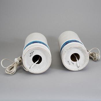 BORDSLAMPOR, ett par, keramik, 1960/70-tal.