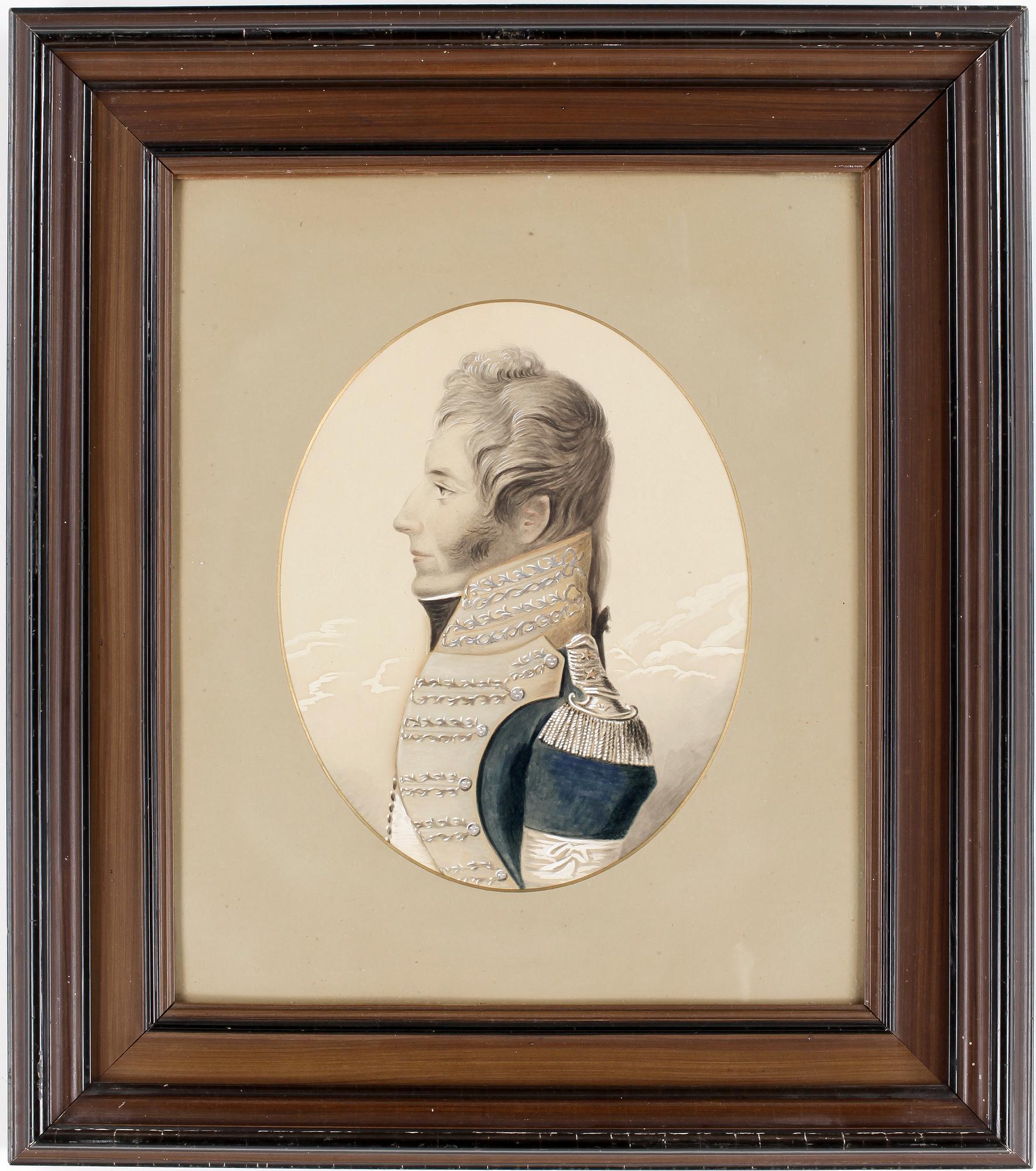 GÖSTA FLORMAN, akvarell med täckvitt på papper, troligen 1860-tal efter äldre original.